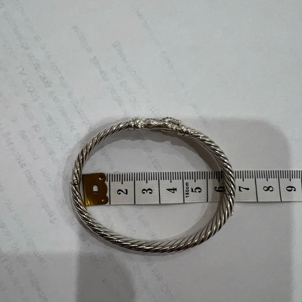David Yurman cable bracelet w/ diamond clasp Authentic - Picture 2 of 5